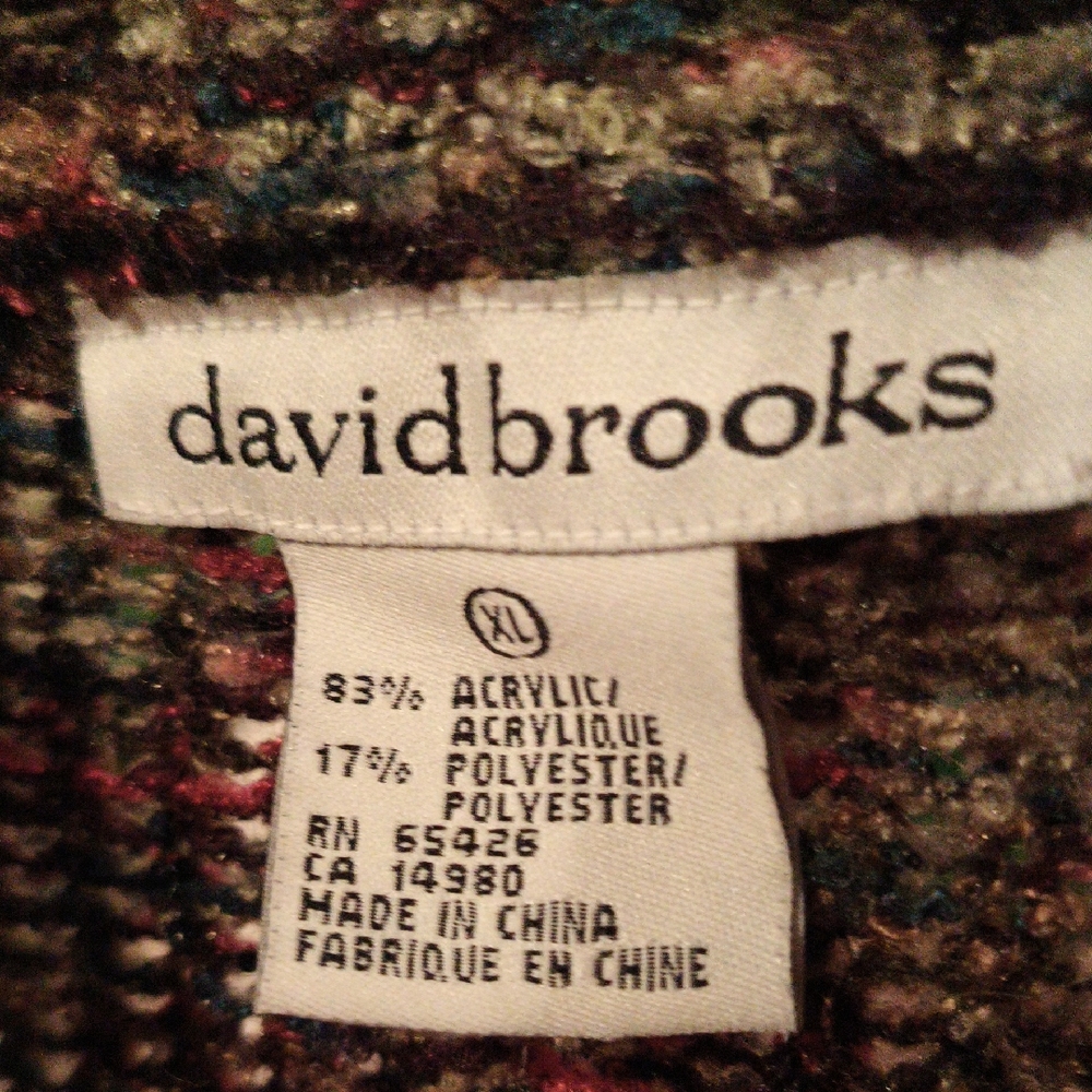 David Brooks Multi-colored Marled acrylic/poly blend Sweater XL